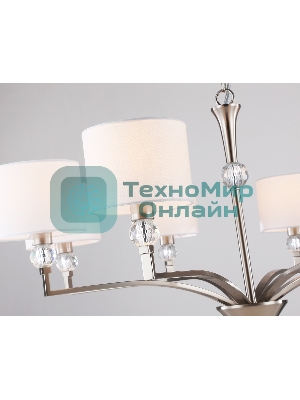 Люстра Ambrella light LH71123/8 SN/WH никель/белый E14/8 max 40W D840*880