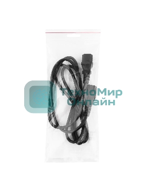 Кабель Power Cube Кабель питания сист.блок-монитор RPC-189-1.8M, 3x0.75, 1.8м, C13-C14 (аналог VDE), 10А, черный, с заземлением