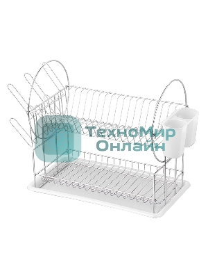 Сушилка для посуды двухуровневая настольная Рыжий кот DR-1, размер:50x23x36 см