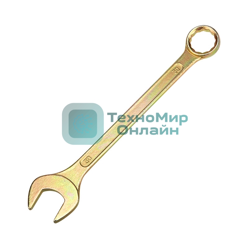 Ключ комбинированный Rexant 30 мм, желтый цинк