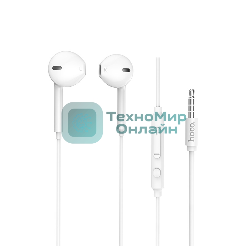 Проводные наушники Hoco M55 белый, внутриканальные, Jack 3.5 мм