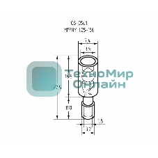 Разъем штекерный полностью изолированный Rexant штекер 4 мм 0.5-1.5 мм² (РШПи-п 1.5-4/РШИп 1,25-4) красный
