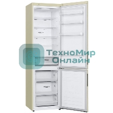 Холодильник LG GA-B509CESL бежевый глянцевый двухкамерный 277/107л морозилка снизу, No Frost