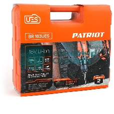 Дрель-шуруповерт Patriot BR 183UES, 18 В, 2 Ач, 29 Нм, щеточный