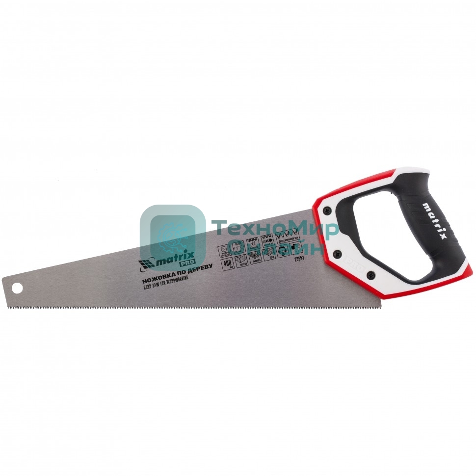 Ножовка по дереву Matrix для точных пильных работ,400 мм,кал.зуб 3D, 14 TPI, 3-комп. рук-ка, PRO