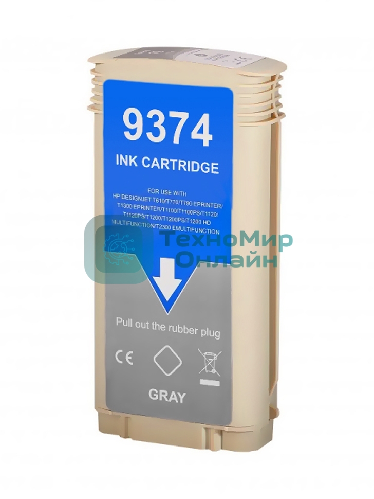 Картридж струйный NVPrint 72 (NV-C9374A) Gray для HP DesignJet T1100, T1120, T1200, T1300, T610, T620, T770, T790, T2300, T795 (130 мл)