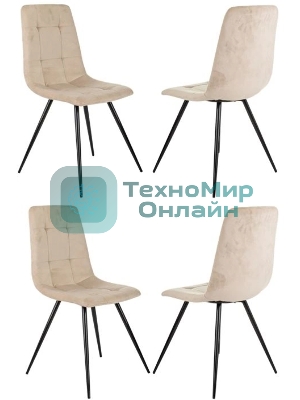 Стул для дома Бюрократ CH-K1_4 комплект 4 шт бежевый Holland 06 металл черный на ножках