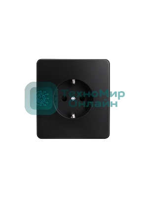 Розетка Kranz ROUND 1-ая с/з с/у, со шторками 16А оникс