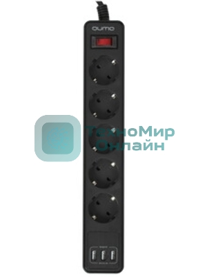 Сетевой фильтр QUMO Power Bar 5SP4U (P-0005), черный