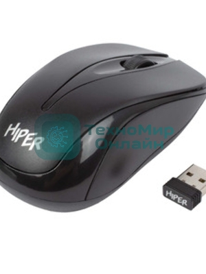 Мышь беспроводная HIPER HOMW-061 черный, 1000 dpi, радиоканал, USB, кнопки - 3