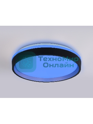 Светодиодный светильник RGB Ambrella light FZ604 BK/GD черный/золото IP20 46W 3000K-6500K+RGB D390*80 (ПДУ ИК)