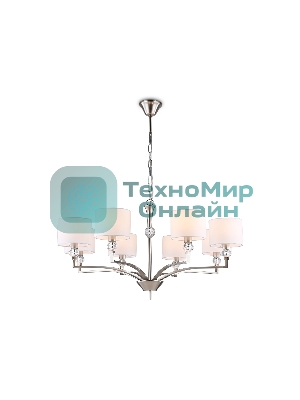 Люстра Ambrella light LH71123/8 SN/WH никель/белый E14/8 max 40W D840*880