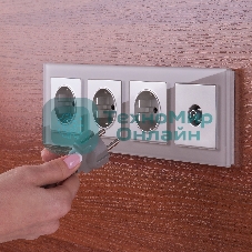 Рамка на 4 поста (дымчатый,стекло) W0041117