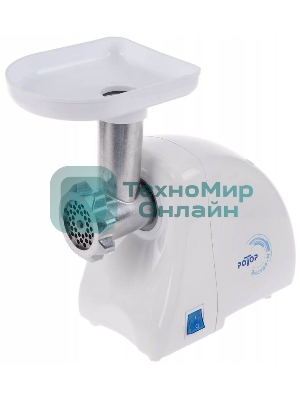 Мясорубка электрическая Ротор Экстра М ЭМШ 35/250-1 белый, 1500 Вт, 0.6 кг/мин, защита от перегрузки, насадки - 2