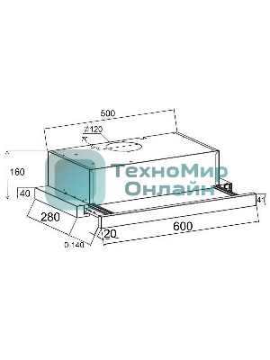 Вытяжка встраиваемая LEX HUBBLE 2M 600 WHITE, 60 см, 1000 куб. м/ч, 52 дБ белый
