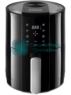 Аэрогриль Kitfort КТ-2225 черный, 1000 Вт, 1.9 л, сенсор, 6 программ