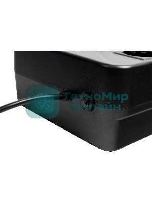 Источник бесперебойного питания SMARTWATT UPS SAFE PRO 1000 черный 1000/600 ВА/Вт, линейно-интерактивный, напольный/настенный, LED индикация, Shuko CEE7/4 - 8 шт. (4 шт. с резервным питанием, 4 шт. - сетевой фильтр)