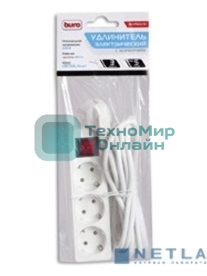 Сетевой удлинитель Buro BU-PS3.5/W 5 м (3 розетки) белый (пакет ПЭ)