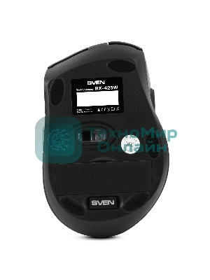 Мышь беспроводная SVEN RX-425W черный, 1600 dpi, радиоканал, USB, кнопки - 6