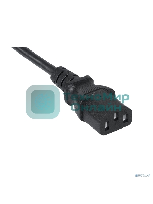 Шнур для блока питания Cabeus, IEC 320 C13, вилка Schuko, 1.8 м, 10А, черный