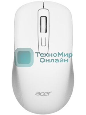 Мышь беспроводная Acer OMR309 белый, 1600 dpi, радиоканал, USB, кнопки - 4