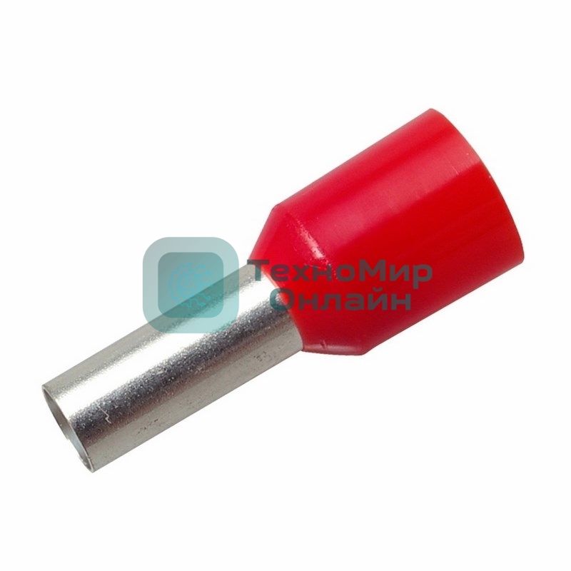 Наконечник штыревой втулочный изолированный Rexant F-12 мм 10 мм² (НШВи 10-12) красный