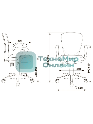 Кресло детское Бюрократ KD-W10AXSN голубой Sticks 06 крестовина пластик пластик белый