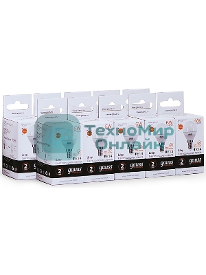 Лампа светодиодная Gauss Elementary 6Вт цок.: E14 шар 220B 3000K св. свеч. бел. теп. (упак.: 10 шт)