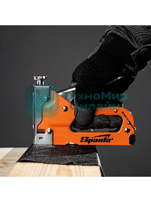 Степлер Sparta мебельный регулируемый со скобами 200 шт тип скобы №53 4-14 мм