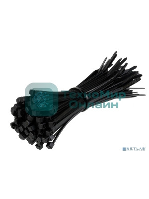 Стяжка нейлоновая Exegate EX253852RUS неоткрывающаяся CV-200B, 200 мм, упак. 100 шт черная