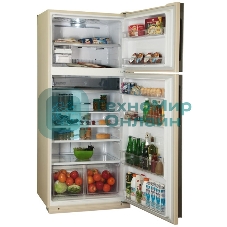 Холодильник Sharp SJ-XE59PMBE бежевый двухкамерный 430/148л морозилка сверху, No Frost