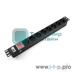 Аксессуар Gembird Блок 8 евророзеток с защитой для 19
