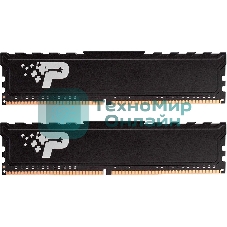 Оперативная память Patriot Signature Premium, DDR4, 16GB (2x8 GB), 2666 MHz, CL19, DIMM, радиатор, черный