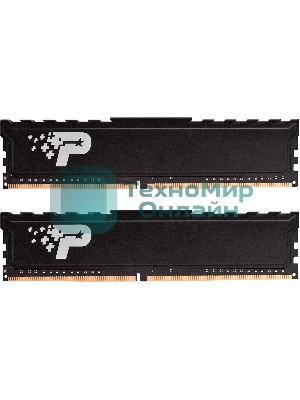 Оперативная память Patriot Signature Premium, DDR4, 16GB (2x8 GB), 2666 MHz, CL19, DIMM, радиатор, черный