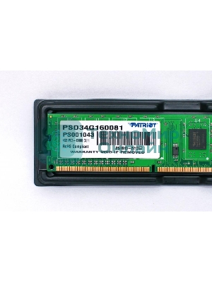 Оперативная память Patriot, DDR3, 4GB (1x4 GB), 1600 MHz, CL11, DIMM