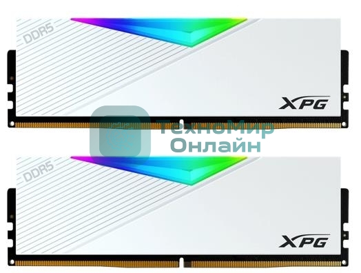 Оперативная память XPG Lancer, DDR5, 32Gb (2x16Gb), 6000MHz, CL30, DIMM, с радиаторами, RGB, белый