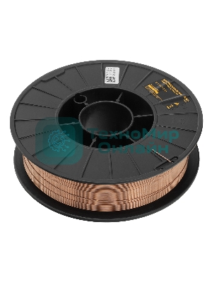 Омедненная проволока Denzel ER70S-6, диам. 1 мм, 5 кг, диам. катушки D200