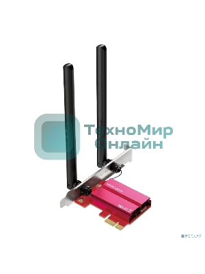 Трехдиапазонный беспроводной адаптер PCI-Express Wi-Fi с поддержкой Bluetooth Mercusys MA37BE