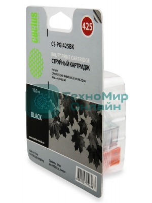 Картридж струйный Cactus CS-PGI425BK черный (16 мл) для Canon Pixma iP4840/MG5140/5240/6140/8140/MX884