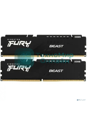 Оперативная память Kingston Fury Beast, DDR5, 32GB (2x16GB), 5600MHz, CL40, DIMM, с радиаторами, черный