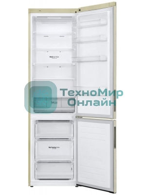 Холодильник LG GA-B509CESL бежевый глянцевый двухкамерный 277/107л морозилка снизу, No Frost