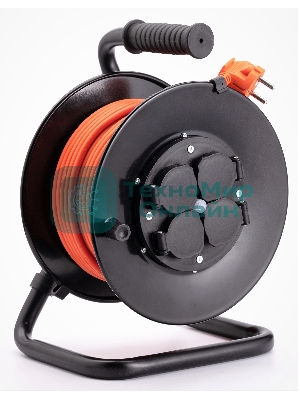 Удлинитель силовой Starwind ST-PSR4.30/G-16 4x3.0 кв.мм 4 розет. 30 м ПВС 16A катушка темно-серый