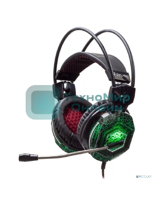 Гарнитура Oklick HS-L500G зелёный/чёрный, проводная, USB/3.5 мм