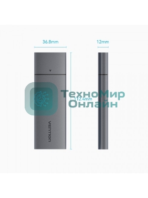 Корпус для SSD Vention USB 3.1 Gen 2-C M.2 NVMe Серый