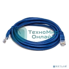 Кабель патч-корд, Filum FL-U6-3M-BL U/UTP 6 cat. 3м, 26AWG(7x0.16 мм), омедненный алюминий (CCA), PVC, синий
