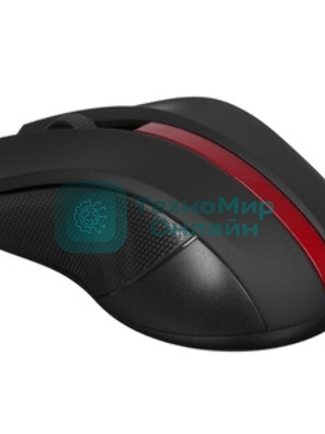 Мышь беспроводная HIPER HOMW-073 черный/красный, 1000 dpi, радиоканал, USB, кнопки - 3