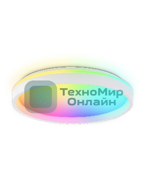 Светодиодный светильник RGB Ambrella light FZ607 WH/GD белый/золото IP20 66W 3000K-6500K+RGB D490*85 (ПДУ ИК)