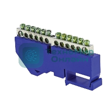 Шина нулевая N 6х9 12 отвер. никель син. изолятор на DIN-рейку PROxima EKF sn1-63-12-d