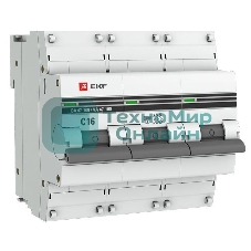 Выключатель автоматический модульный 3п C 16А 10кА ВА 47-100 PROxima EKF mcb47100-3-16C-pro