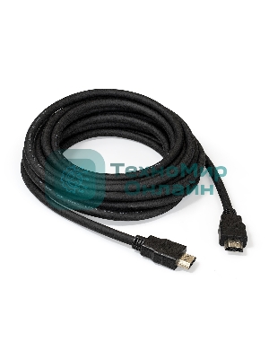 Кабель HDMI Exegate EX287732RUS EX-CC-HDMI2-5.0 (19M/19M, v2.0, 5м, 4K UHD, Ethernet, позолоченные контакты)